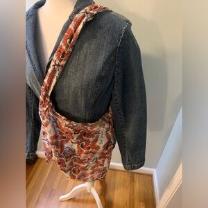 Free People linen floral tote bag